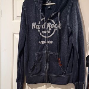 Hard Rock Cafe Navy Blue Venice Zip-Up Hoodie